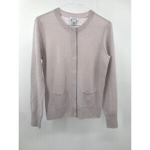 Oliver & James Beige Cashmere Snap Front Cardigan Sweater Womens M